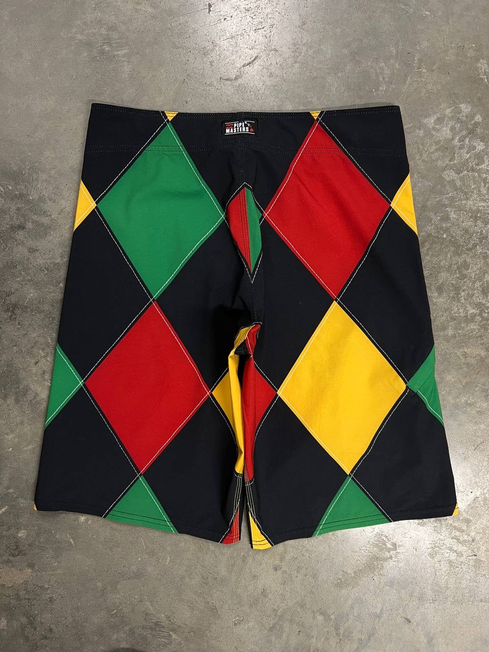 Billabong Andy Irons Diamond Checker Rasta Board Shorts Platinum X
