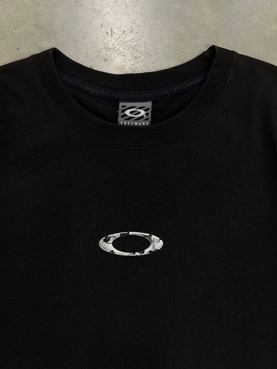 90s Vintage Oakley Software Mad Science White Camo T-Shirt
