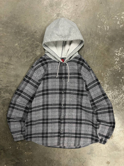 SS18 Supreme Hooded Flannel Plaid Shirt