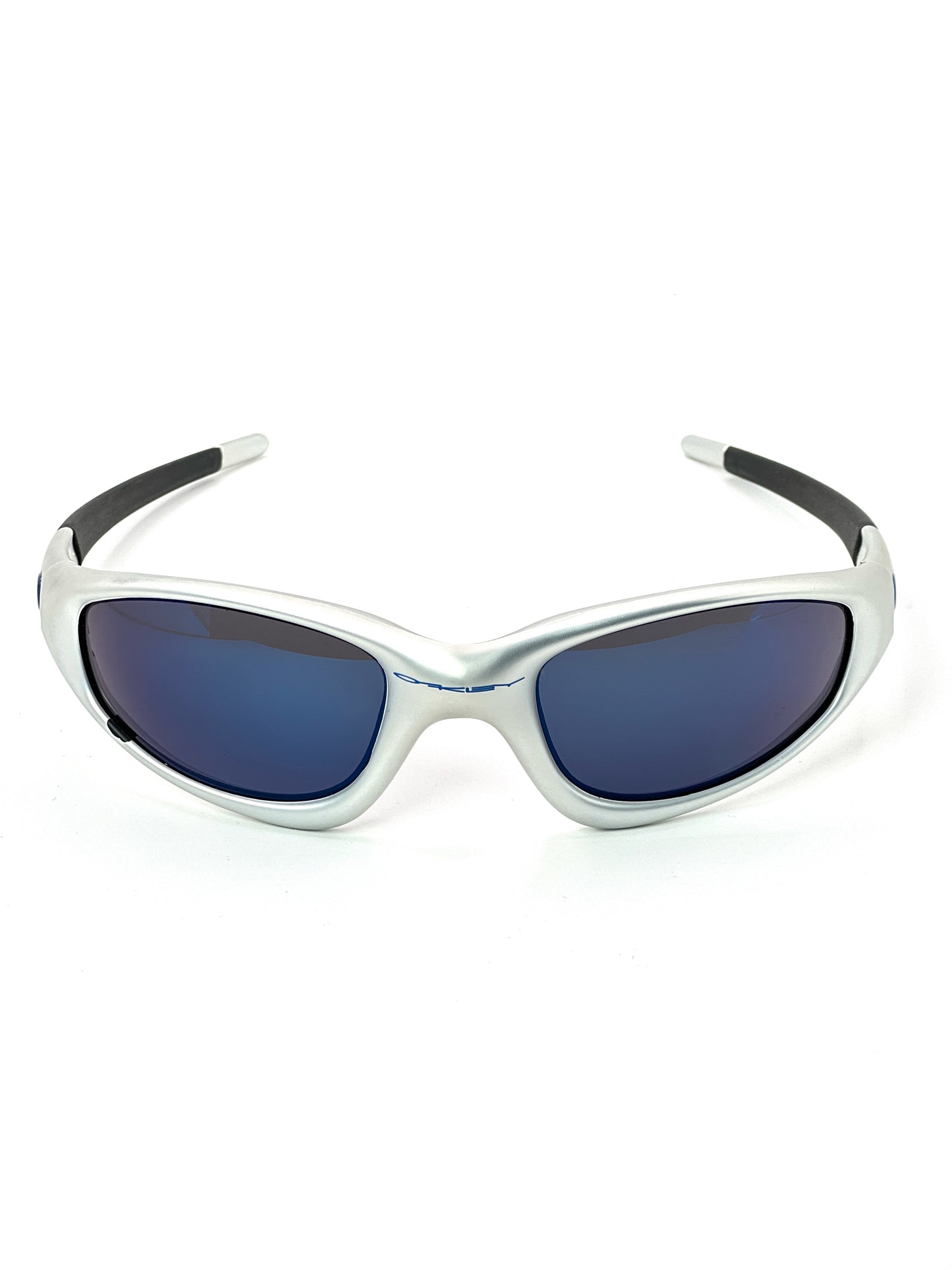 1999 Vintage Oakley Straight Jacket Silver / Ice Iridium Sunglasses