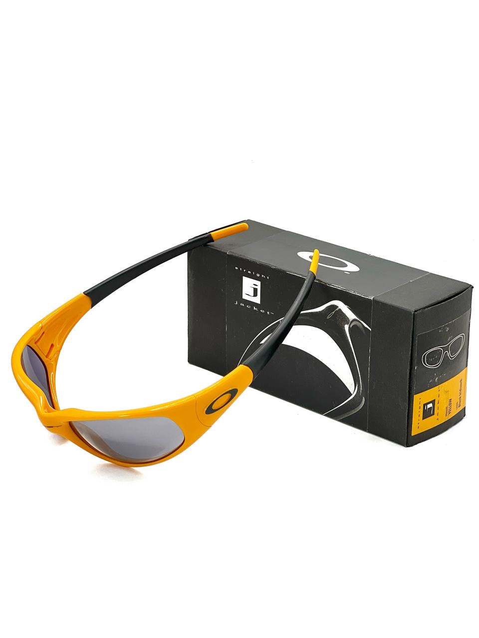 1996 Vintage Oakley Straight Jacket Yellow / Black Iridium Sunglasses