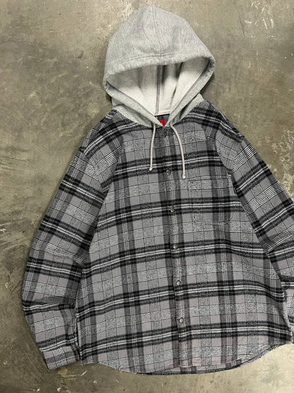 SS18 Supreme Hooded Flannel Plaid Shirt