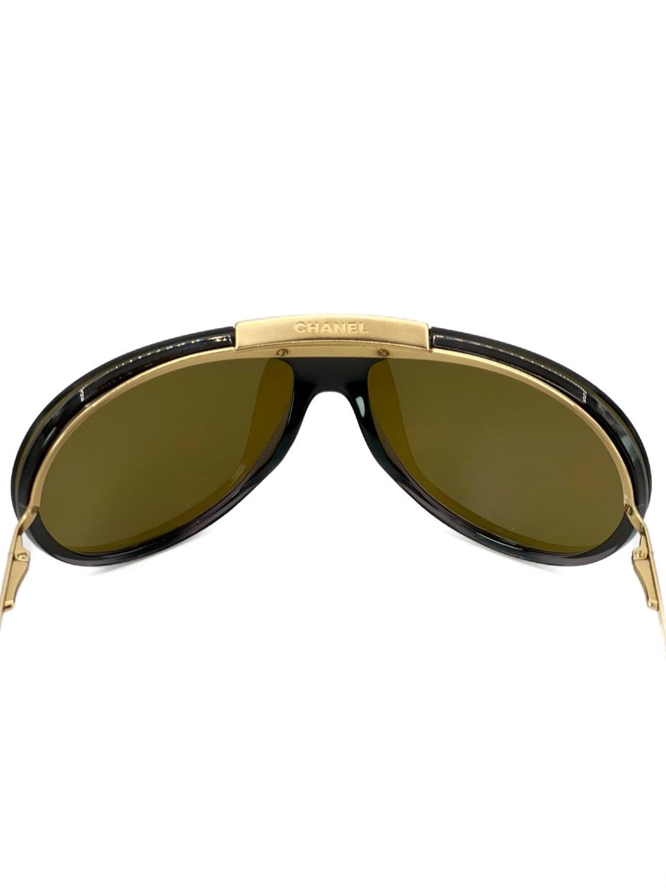Vintage Chanel 6006 Brown / Gold Mask Sunglasses