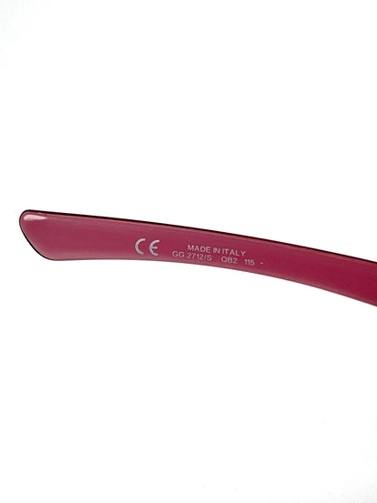 00s Vintage Gucci Pink Horsebit Mask Sunglasses GG2712