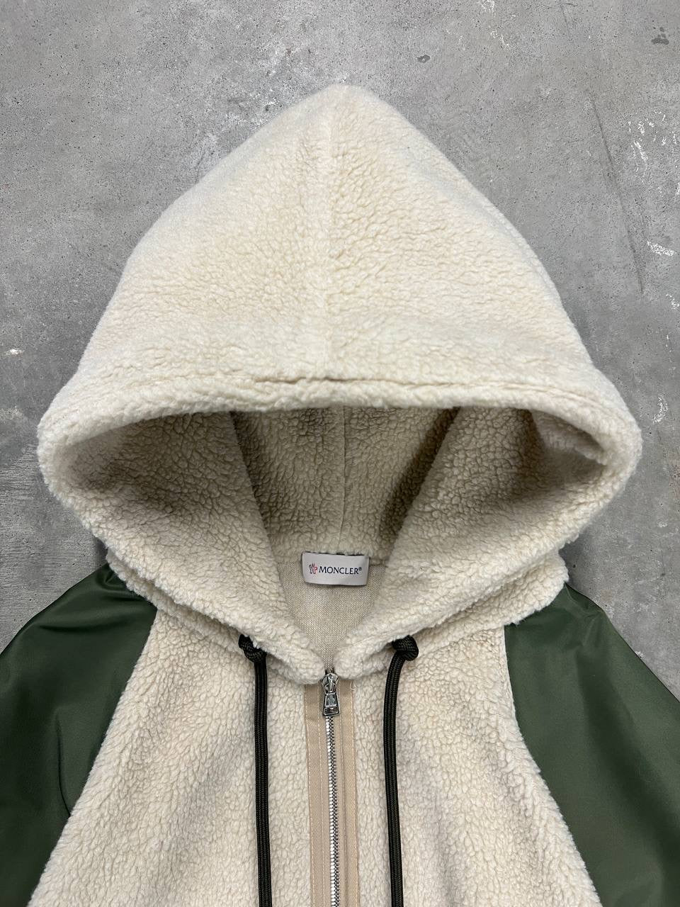 Moncler Teddy Fleece Wool Nylon Hooded Jacket