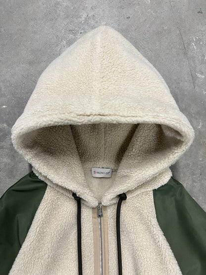 Moncler Teddy Fleece Wool Nylon Hooded Jacket