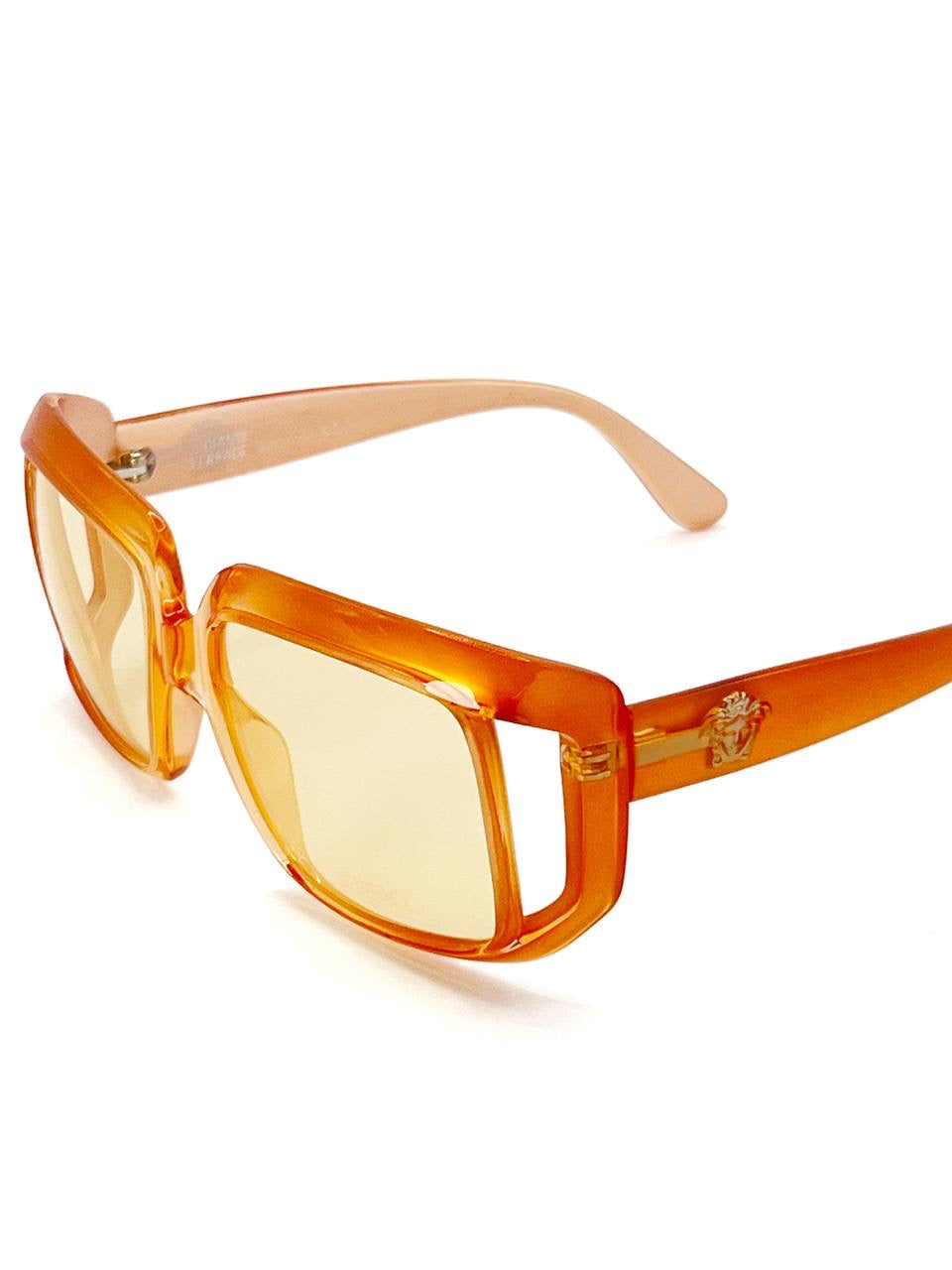2000 Vintage Gianni Versace 384 Orange Sunglasses