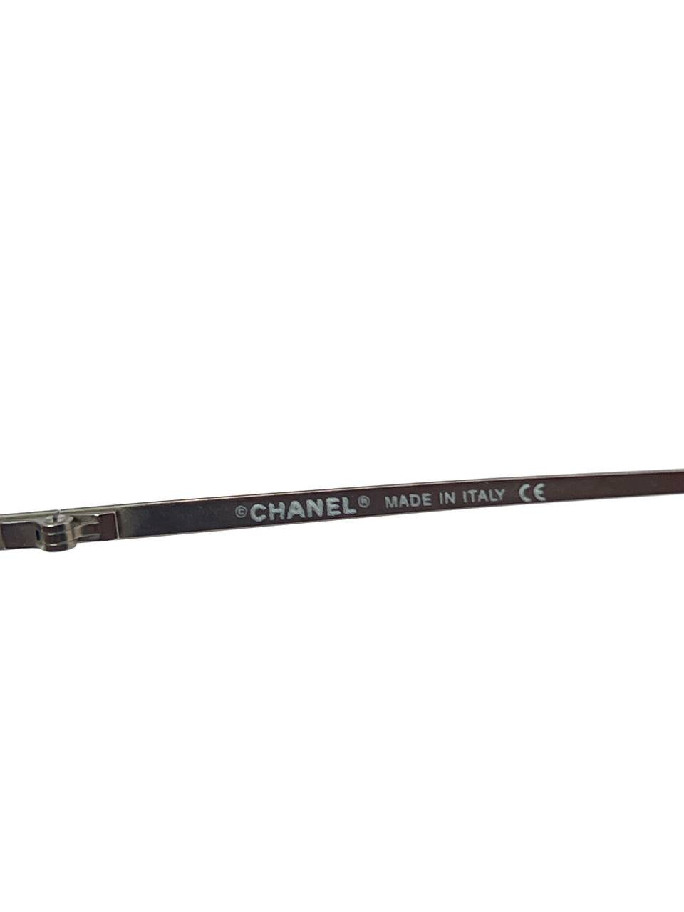 00s Vintage Chanel 4003 Brown Rimless Sunglasses