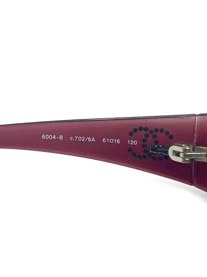 00s Vintage Chanel 6004 Cherry / Silver Gradient Rhinestones Sunglasses