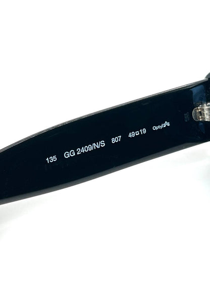 00s Vintage Gucci GG2409 Squared Moda Black Sunglasses
