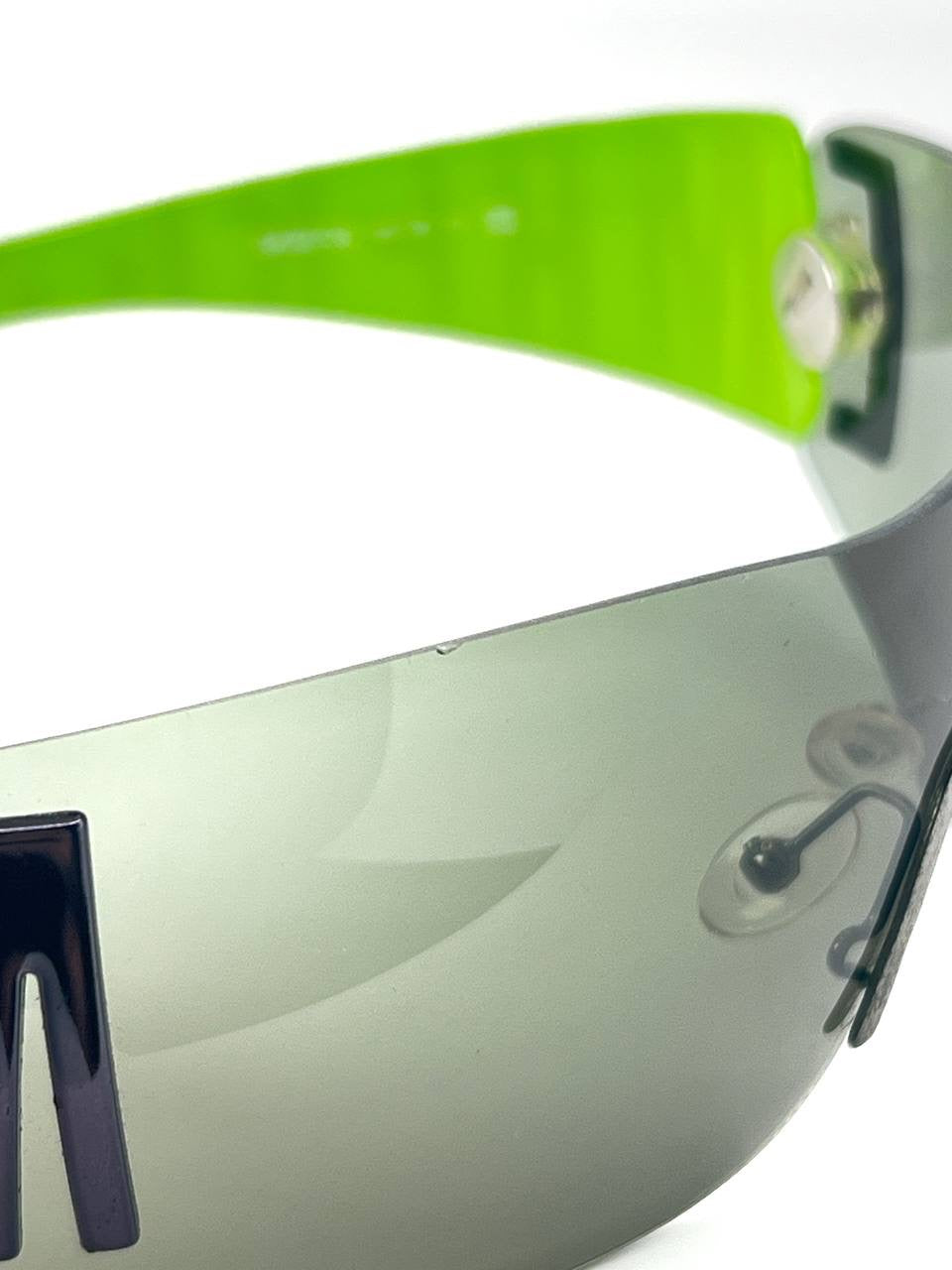 00s Vintage Bikkembergs Transformer Mask Sunglasses Green
