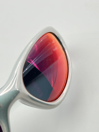 1998 Vintage Oakley Minute White Chrome / Red Iridium Sunglasses
