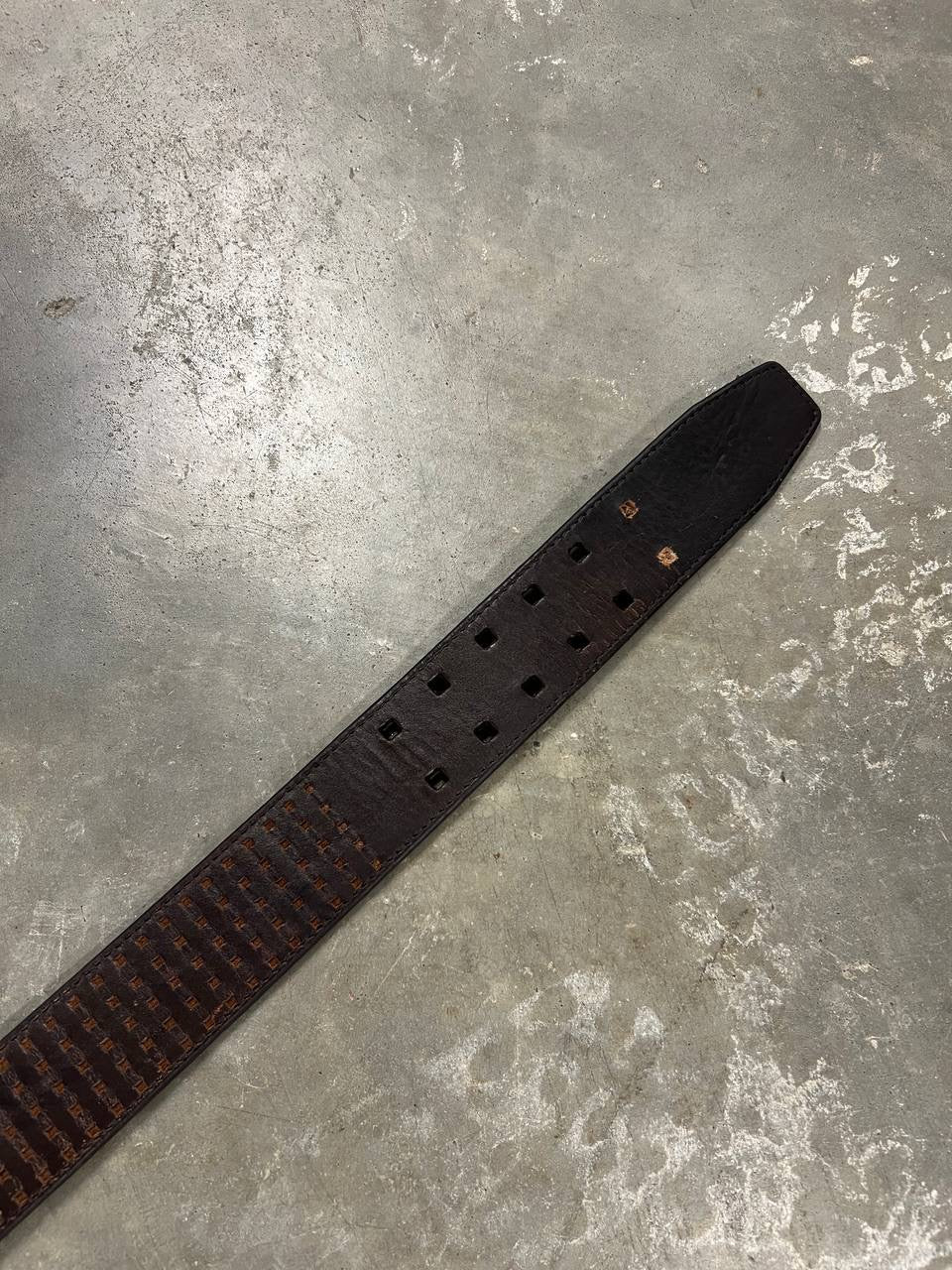00s Vintage Oakley Leather Belt Brown / Gold
