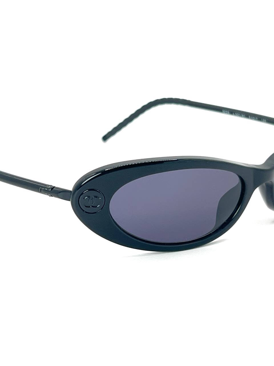 00s Vintage Chanel 5035 Black Sunglasses
