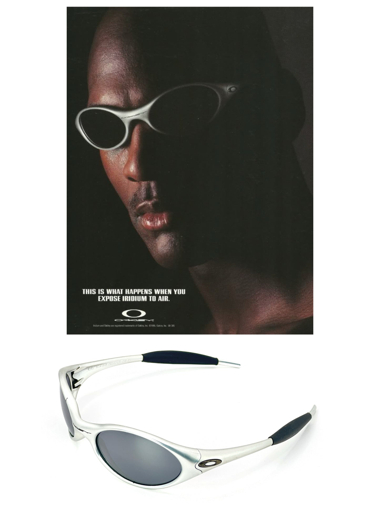 1999 Vintage Oakley New Eye Jacket FMJ 5.56 / Black Iridium Sunglasses