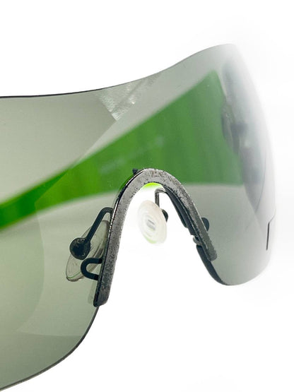 00s Vintage Bikkembergs Transformer Mask Sunglasses Green