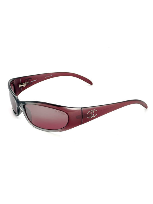 00s Vintage Chanel 6004 Cherry / Silver Gradient Rhinestones Sunglasses