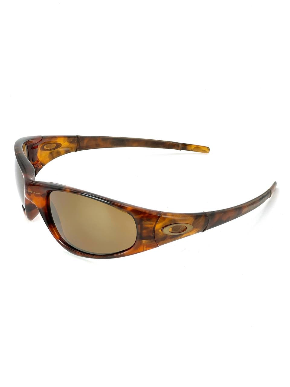 1996 Oakley Straight Jacket Tortoise / Gold Iridium Sunglasses