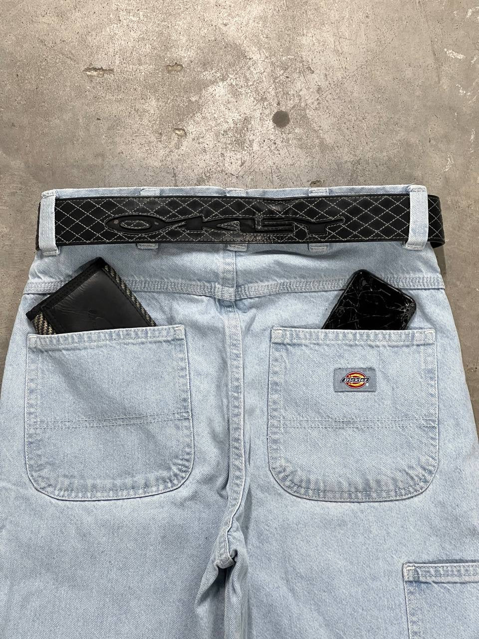 00s Vintage Oakley Industrial Leather Belt Black