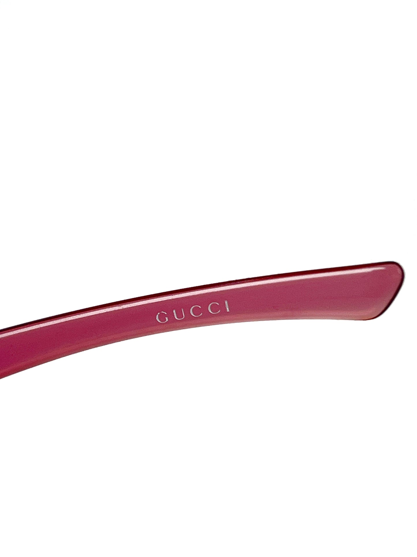 00s Vintage Gucci Pink Horsebit Mask Sunglasses GG2712