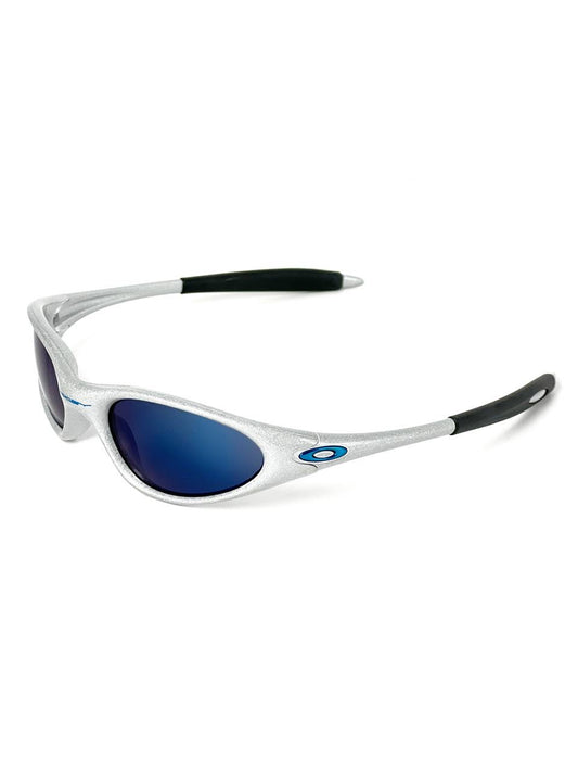 1998 Vintage Oakley Minute Gen 2 Silver / Ice Iridium Sunglasses