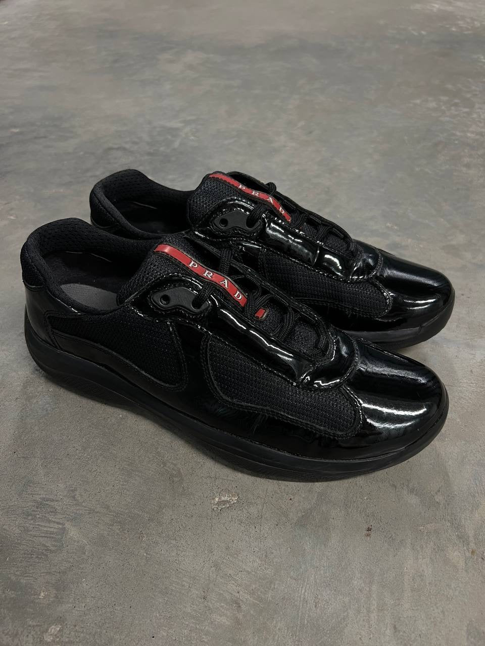 Vintage Prada American Cups Black Gloss Shoes