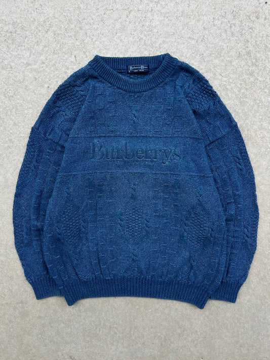 90s Vintage Burberrys Cable Knit Sweater