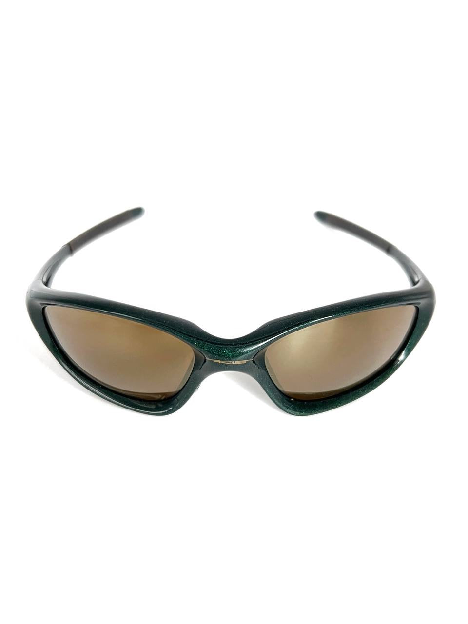 2000 Vintage Oakley XX Twenty Emerald / Gold Iridium Sunglasses