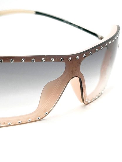 Vintage Chanel 5077 Rhinestones Pink Mask Sunglasses
