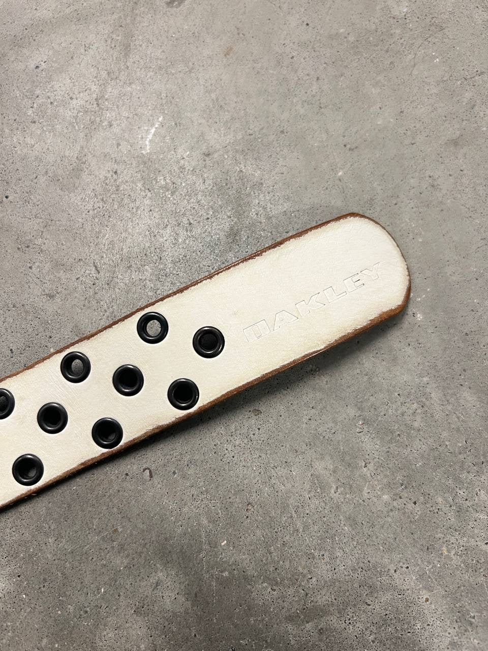 2004 Vintage Oakley Leather Skull Belt