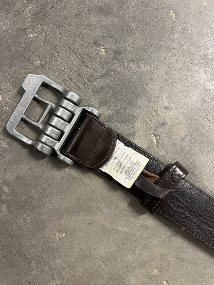 00s Vintage Oakley Leather Belt Brown / Silver