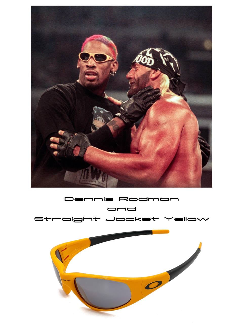 1996 Vintage Oakley Straight Jacket Yellow / Black Iridium Sunglasses