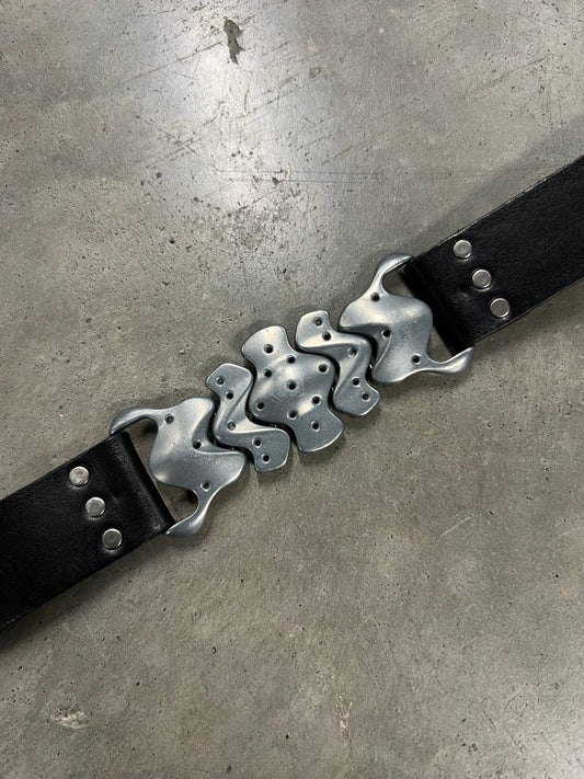 00s Vintage Oakley Small Connector Leather Belt