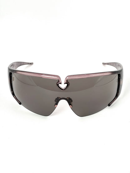 00s Vintage Just Cavalli Rhinestones Oversized Mask Sunglasses