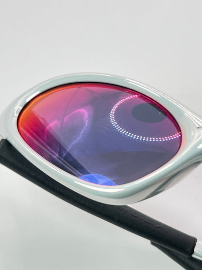 1998 Vintage Oakley Minute White Chrome / Red Iridium Sunglasses