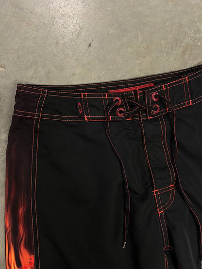 00s Vintage Oakley Skull Flame Shorts
