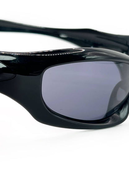 2003 Vintage Oakley Monster Dog Polished Black / Grey Sunglasses