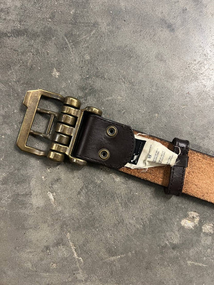 00s Vintage Oakley Leather Belt Brown / Gold