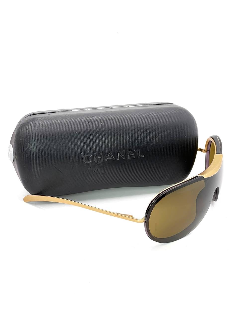 Vintage Chanel 6006 Brown / Gold Mask Sunglasses