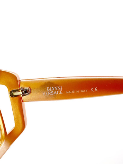 2000 Vintage Gianni Versace 384 Orange Sunglasses