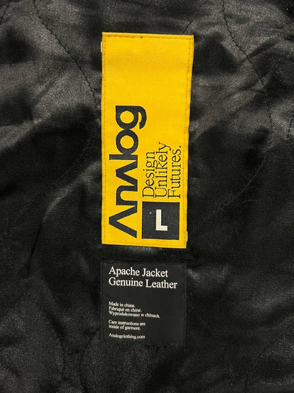 Vintage Analog Ski Leather Jacket Asymmetrical Zip