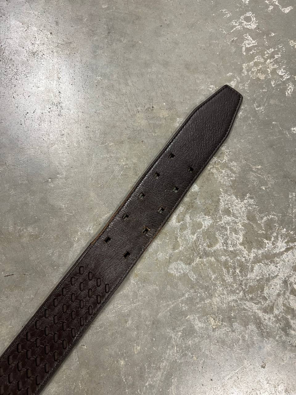 00s Vintage Oakley Leather Belt Brown / Silver