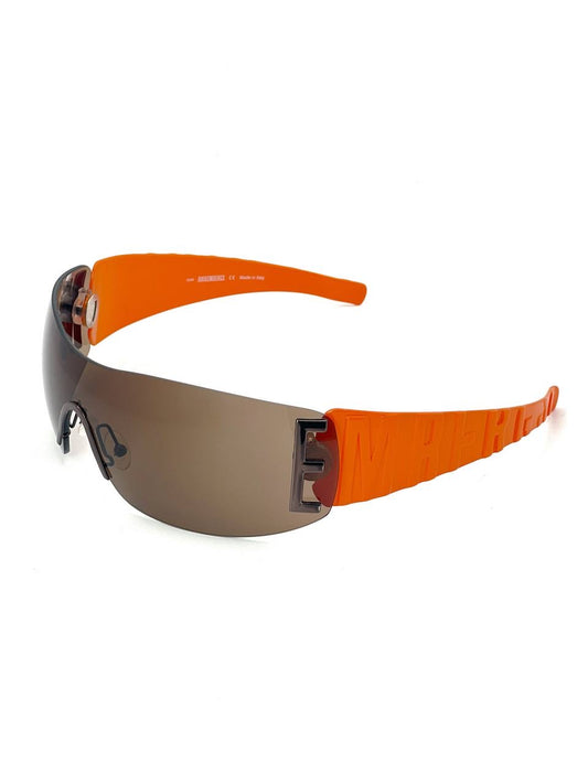 00s Vintage Bikkembergs Transformer Mask Sunglasses Orange