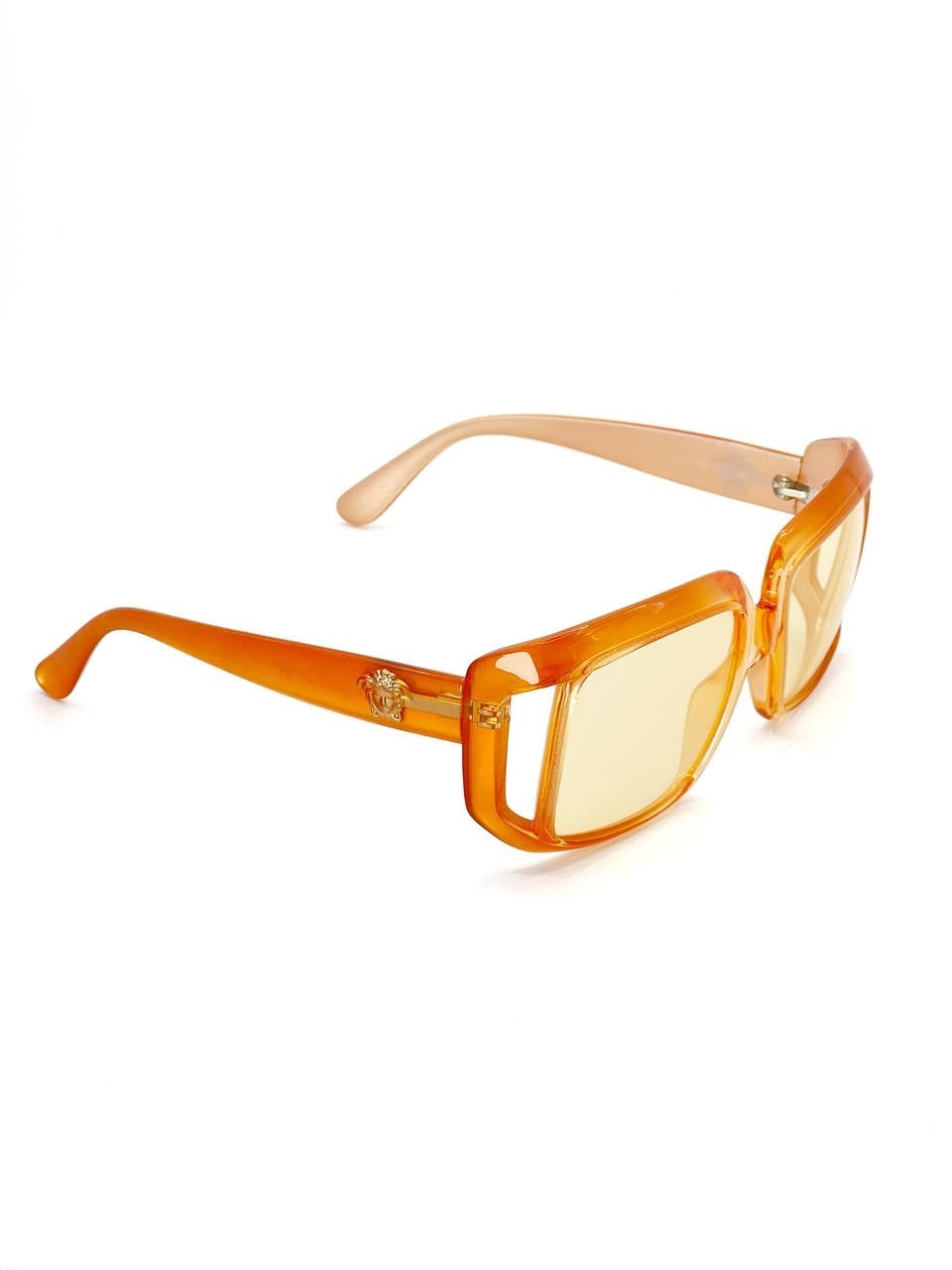 2000 Vintage Gianni Versace 384 Orange Sunglasses