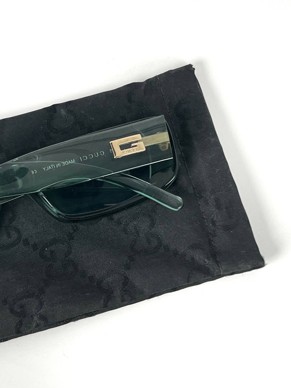 00s Vintage Gucci Sunglasses Transparent Green GG2409 Tom Ford Era