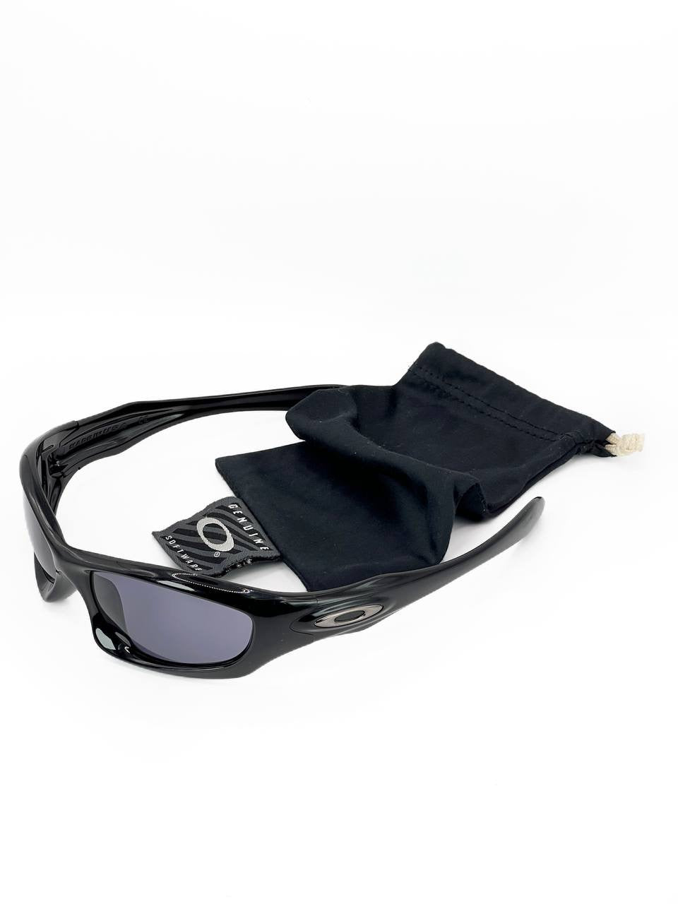 2003 Vintage Oakley Monster Dog Polished Black / Grey Sunglasses