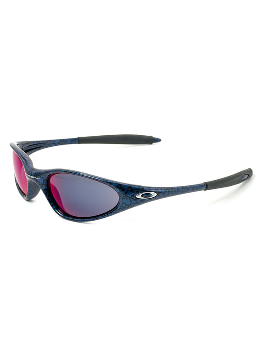 1998 Vintage Oakley Minute Cobalt / Red Iridium Sunglasses