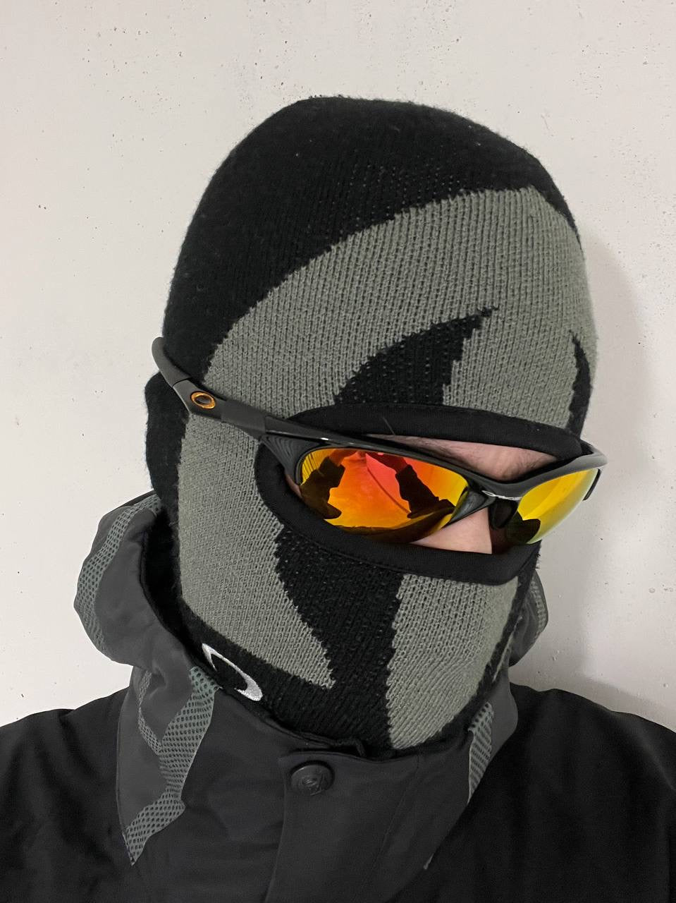 2002 Vintage Oakley Half Jacket Jet Black / Fire Iridium Sunglasses