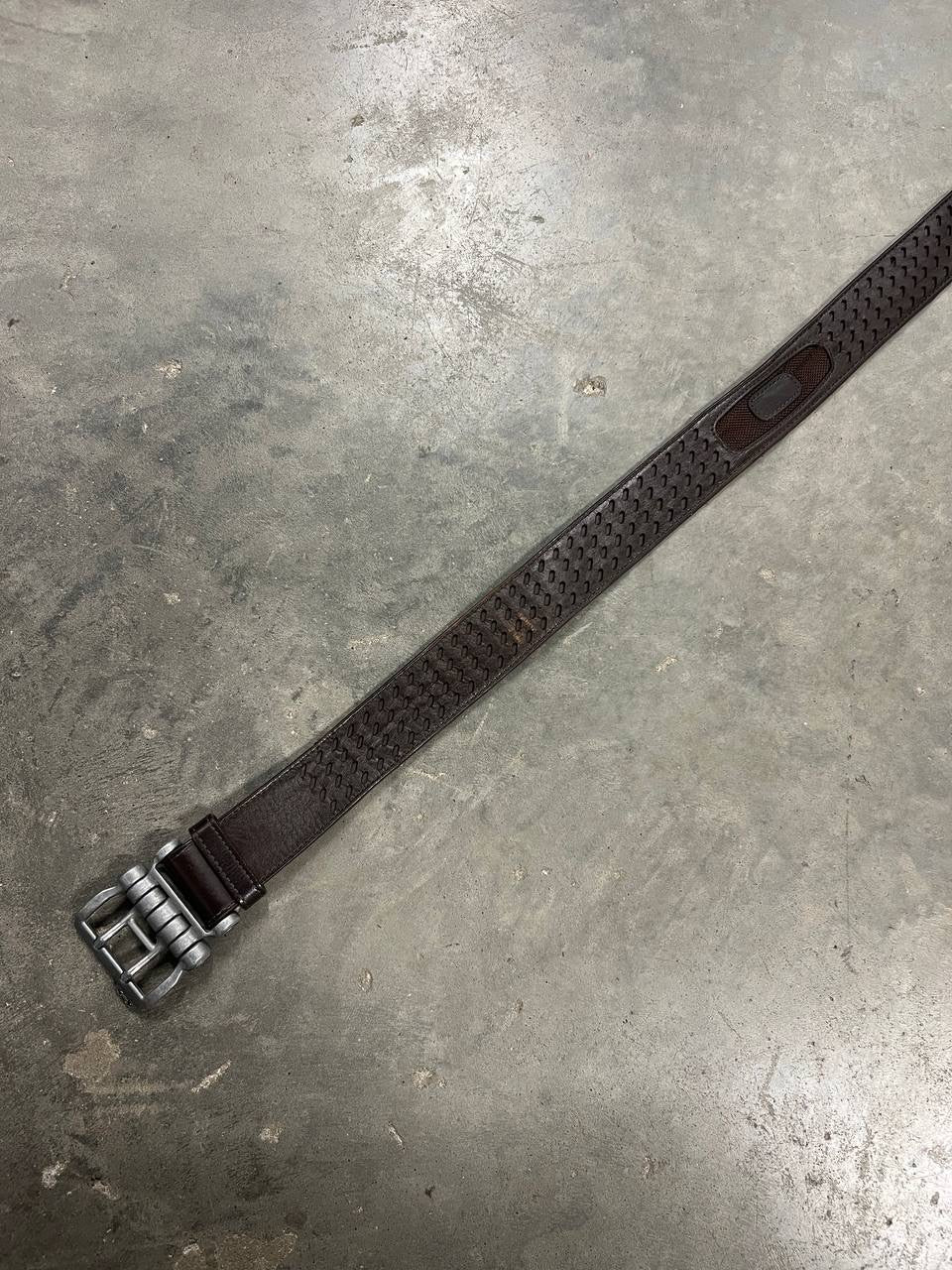 00s Vintage Oakley Leather Belt Brown / Silver