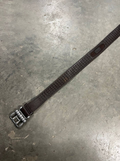 00s Vintage Oakley Leather Belt Brown / Silver